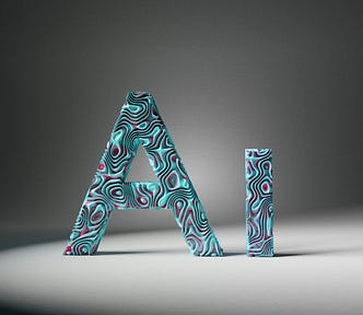 Ai letters 3D render