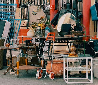 Junk at a garage sale