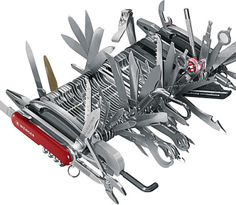 Swiss Army Knife equipped with every attachment possible