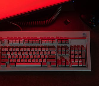 Keyboard with red background