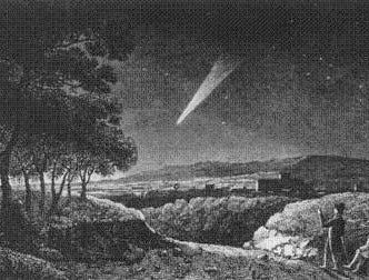 Etching of a comet.