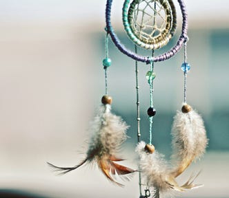 Dreamcatcher with feathers