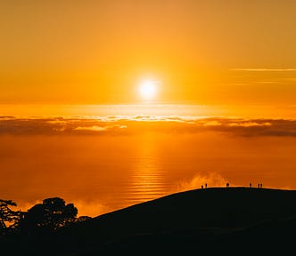 Sunrise over the mountains.