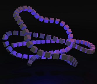 An abstract chain of boxes