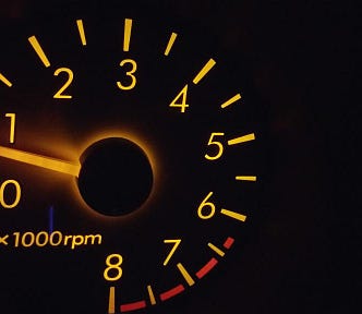 Monitoring a dial on a dashboard to prevent burnout