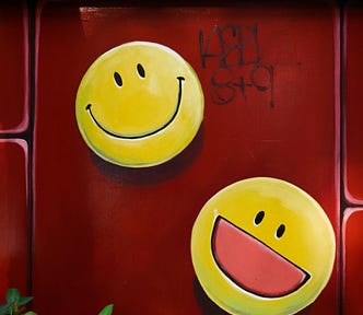 Smiley face graffiti