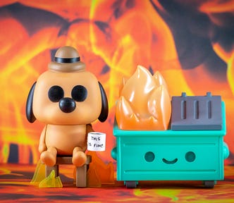 A dumpster fire classic meme