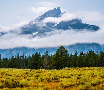 Montana scenery: mountains, clouds, forest