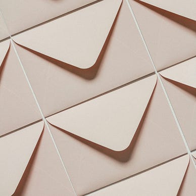 Lots of envelopes arranged in a repeating pattern