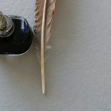 Quill and inkpot