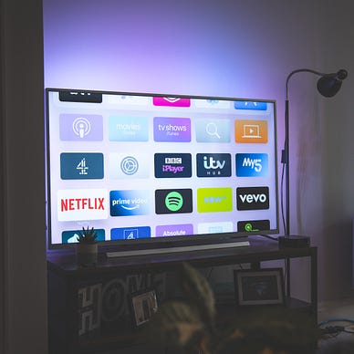 TV showing a bunch of streaming app icons