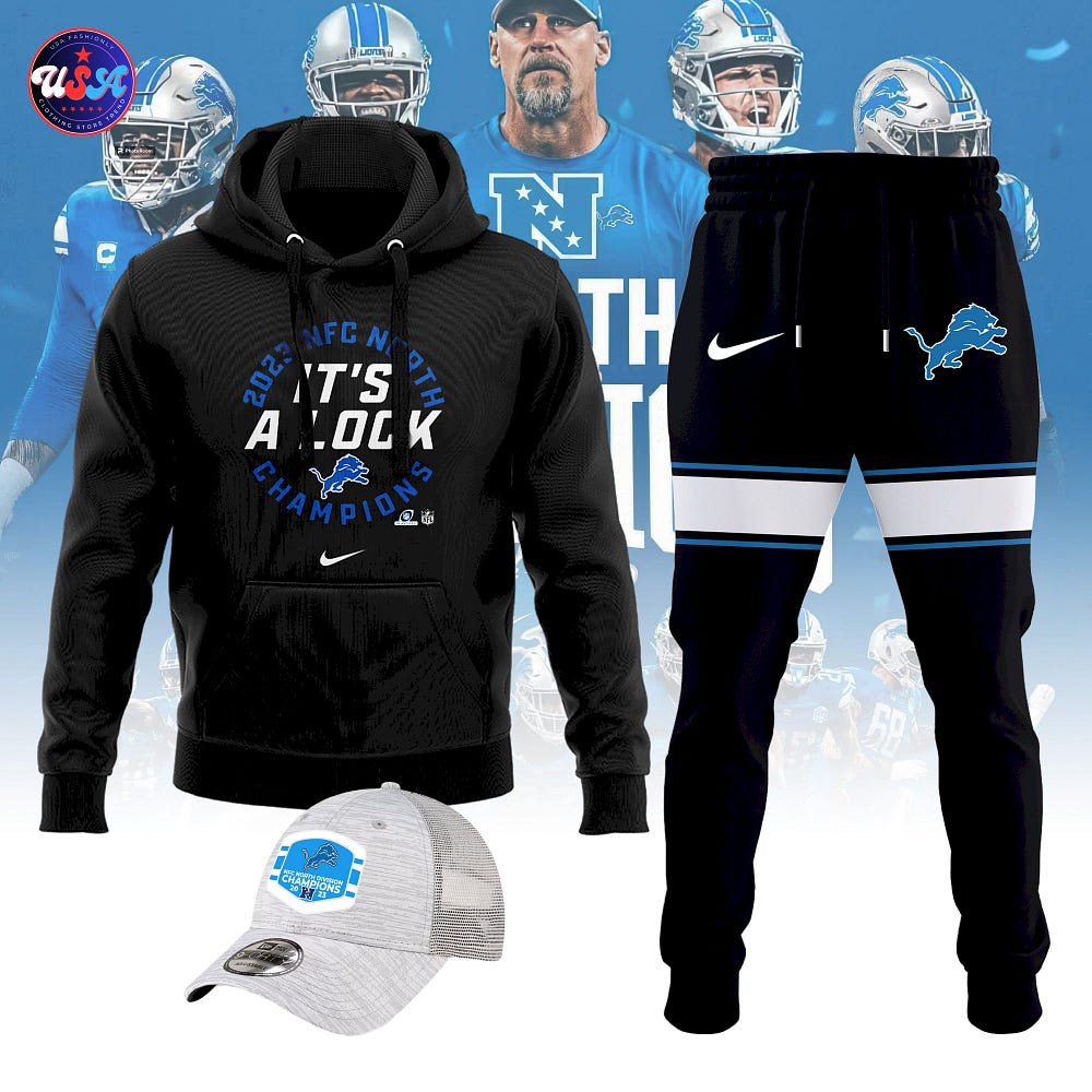 Detroit Lions Nike 2023 NFC North Division Champions NFL Nike Hoodie ...