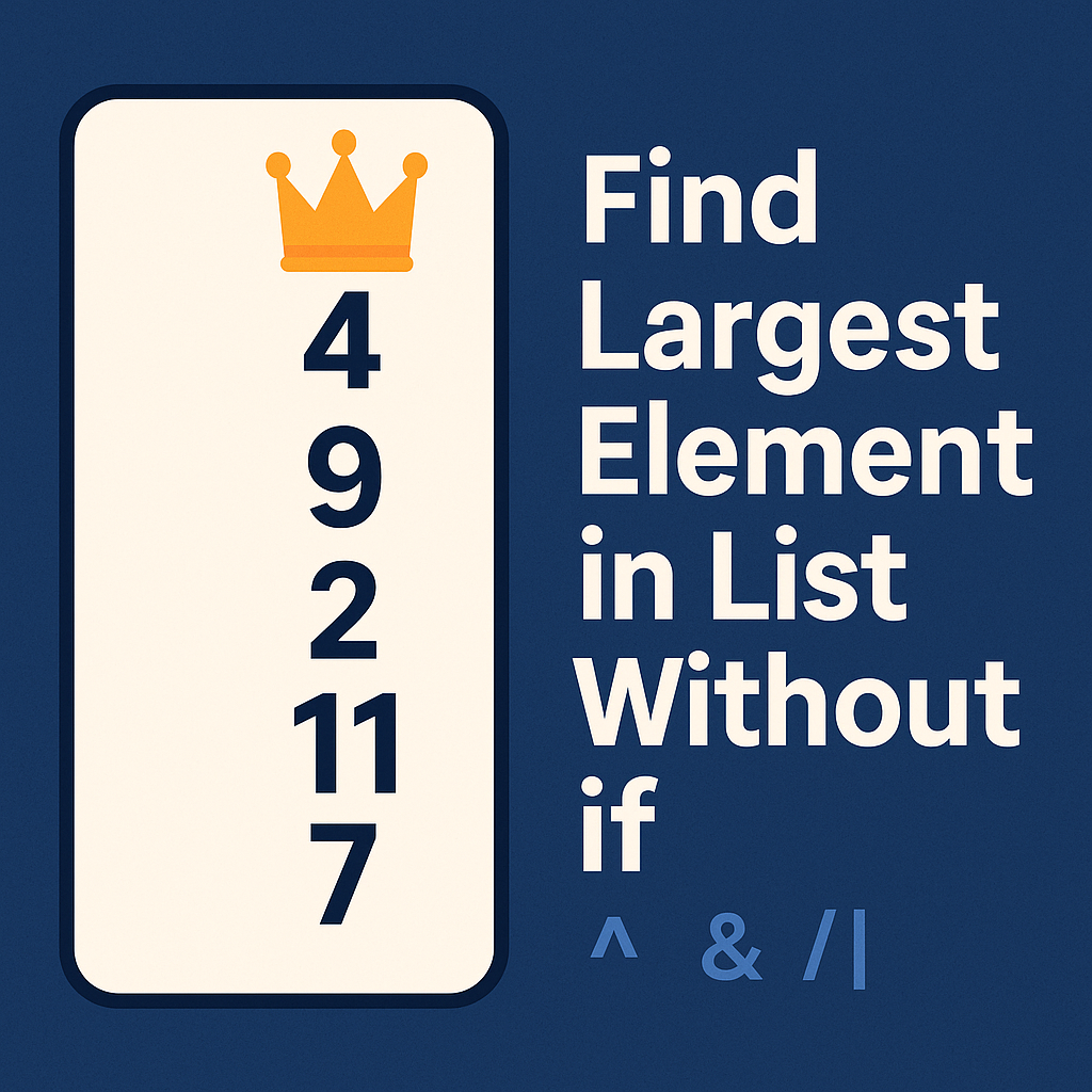Finding largest element in list without ifs ? Let’s think Different ...