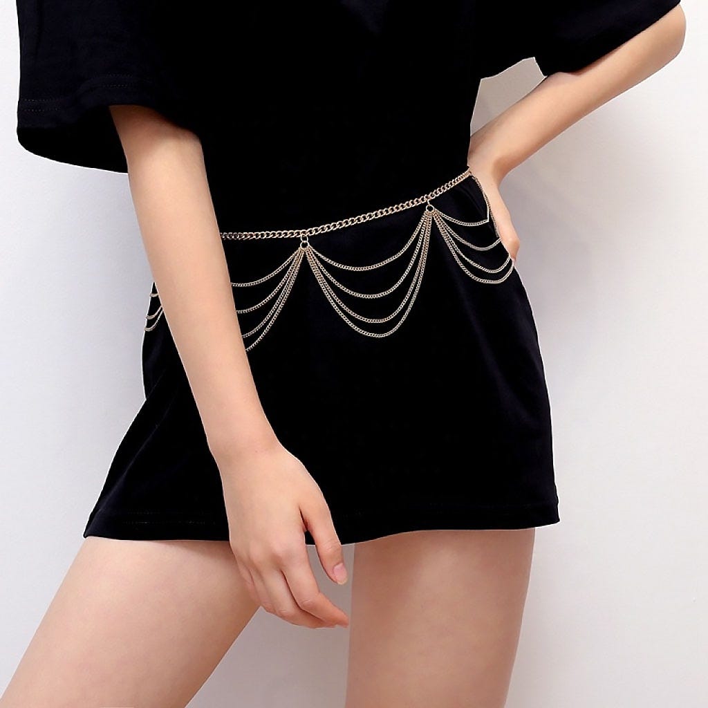 Glistening Glamour: Unveiling the Timeless Allure of Gold Waist Chain Belts  by BudJay 