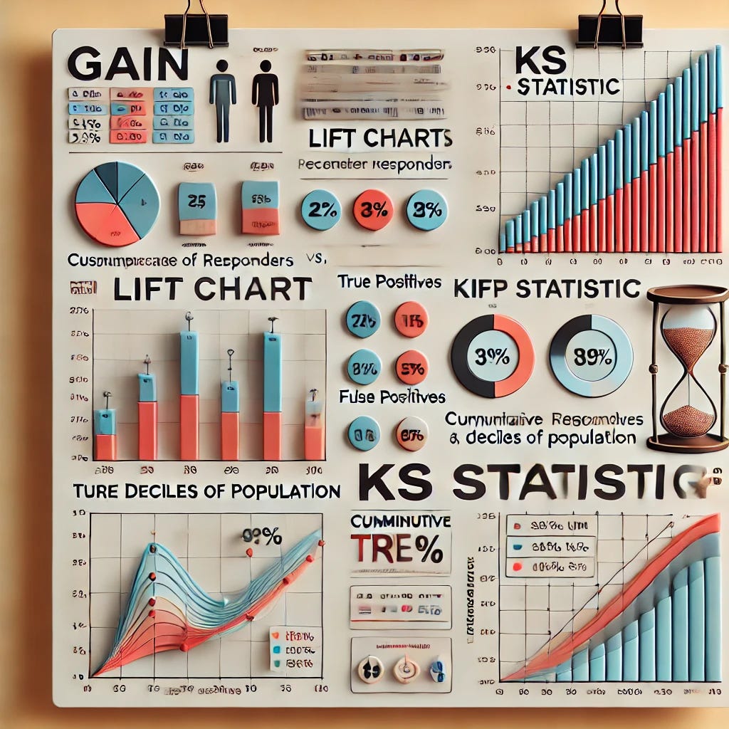 Gain, Lift Charts and Kolmogorov-Smirnov (KS) Statistic