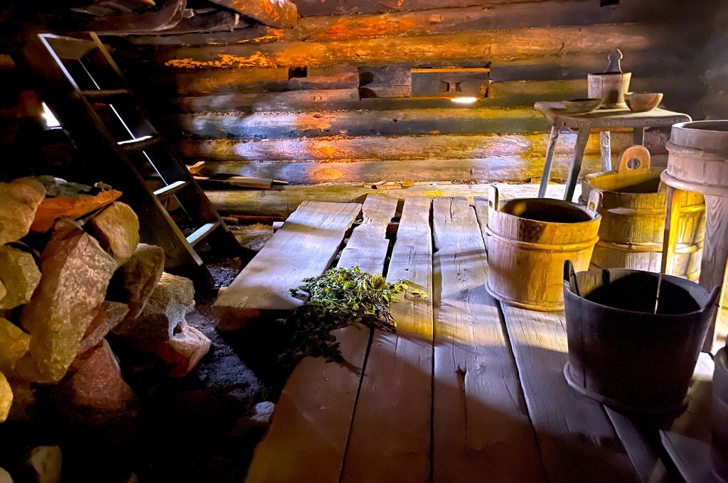 Take a steam bath, in a lukewarm Sauna (Happy Independence Day Finland