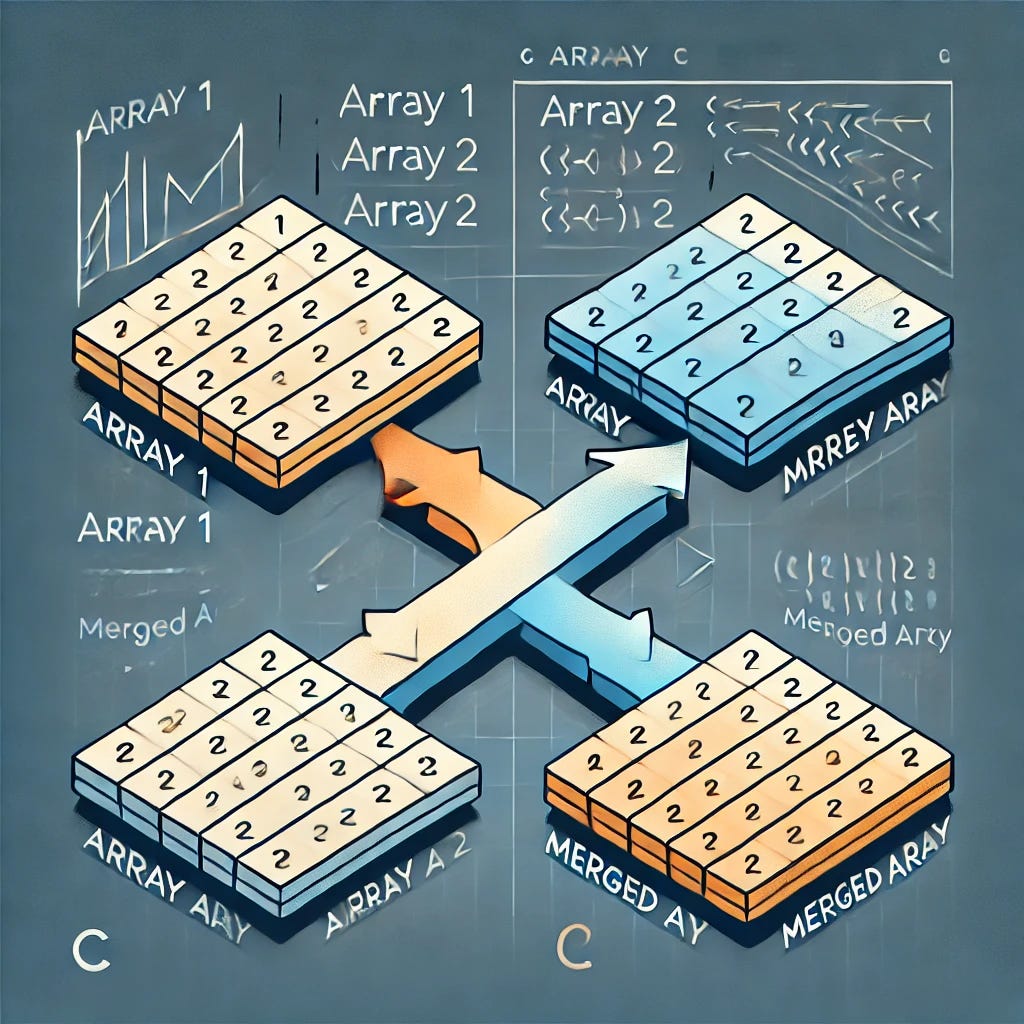 C program to merge two arrays Data Structure Tutorial | by shubham ...