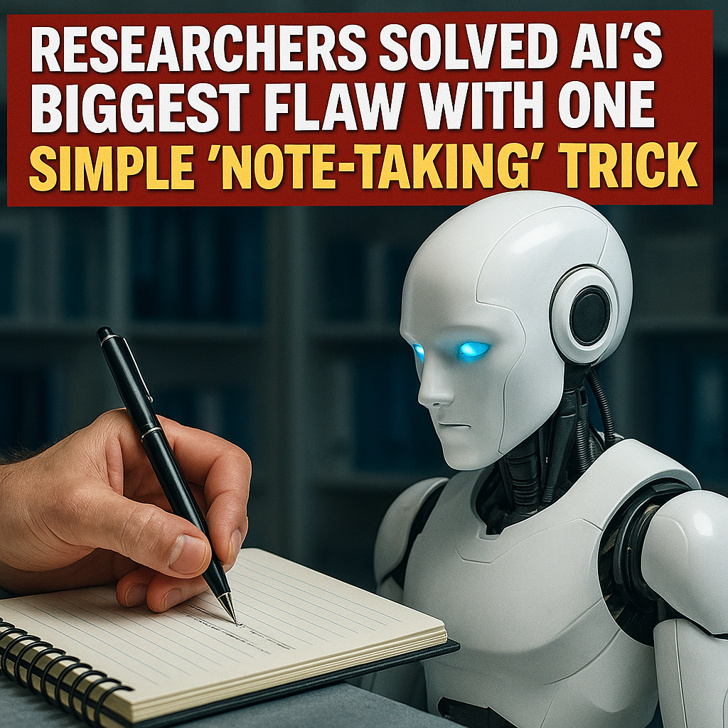 Researchers Solved AI’s Biggest Flaw With One Simple “NoteTaking