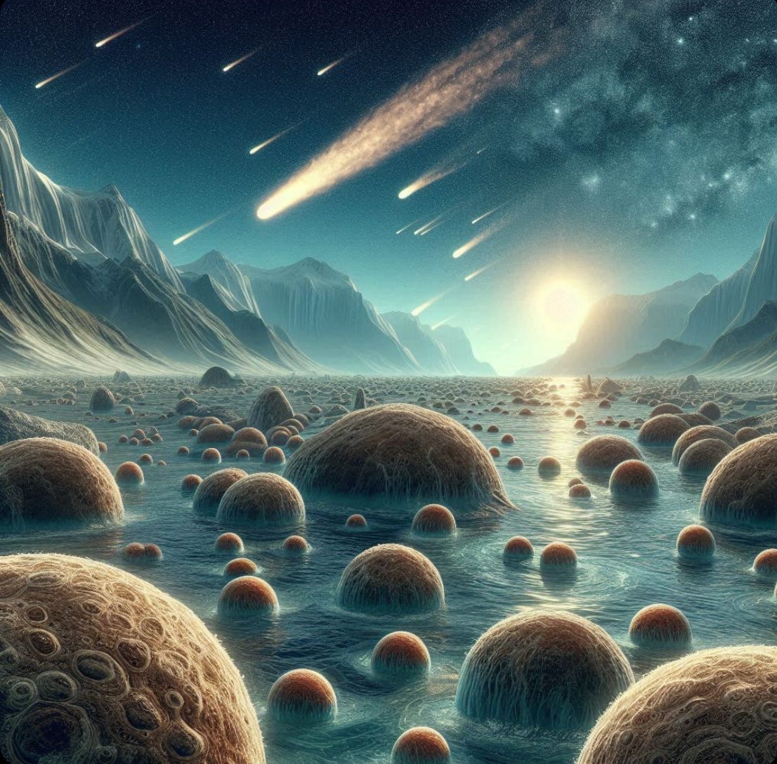 Extracellular Vesicles as Primordial Seeds for Life on Earth by