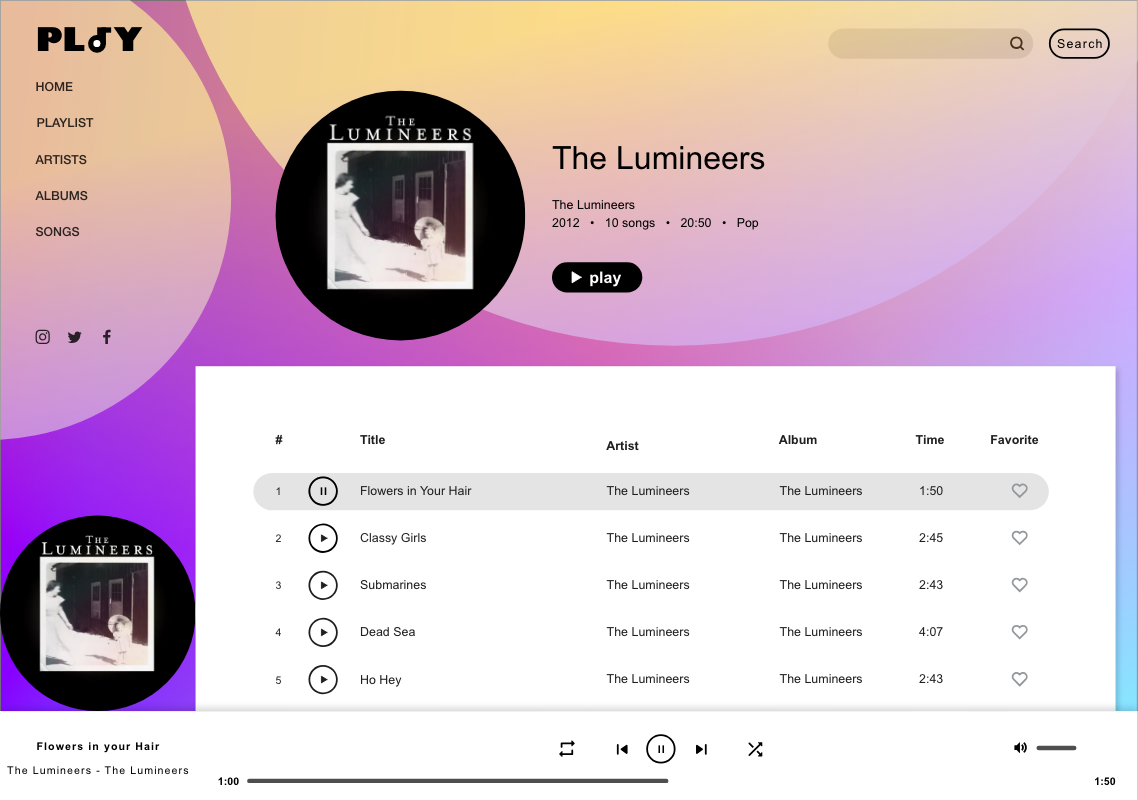Music Player Desktop App Design Challenge — A UI case study by
