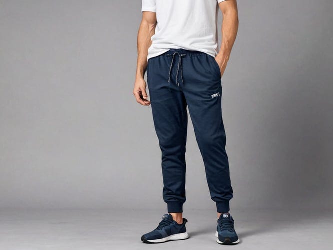 Navy Colourblock Jogger Pants main image 1