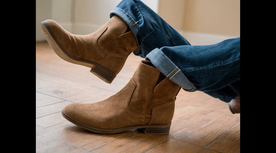 suede booties low heel