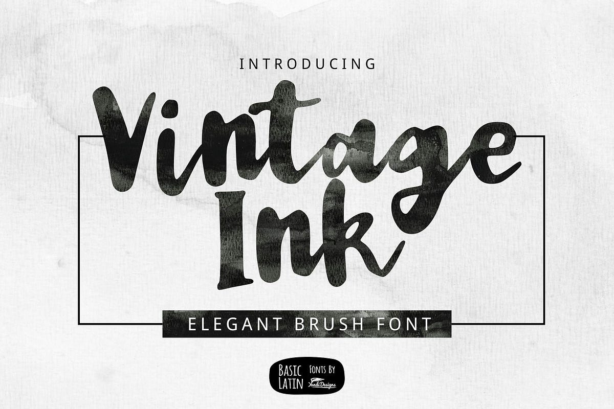 Vintage Ink Font Script and Handwritten Font | by Visualvortexvault ...