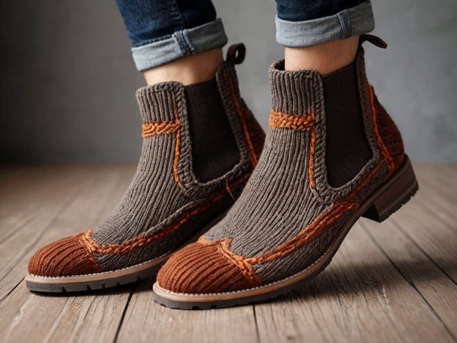 knit chelsea boots