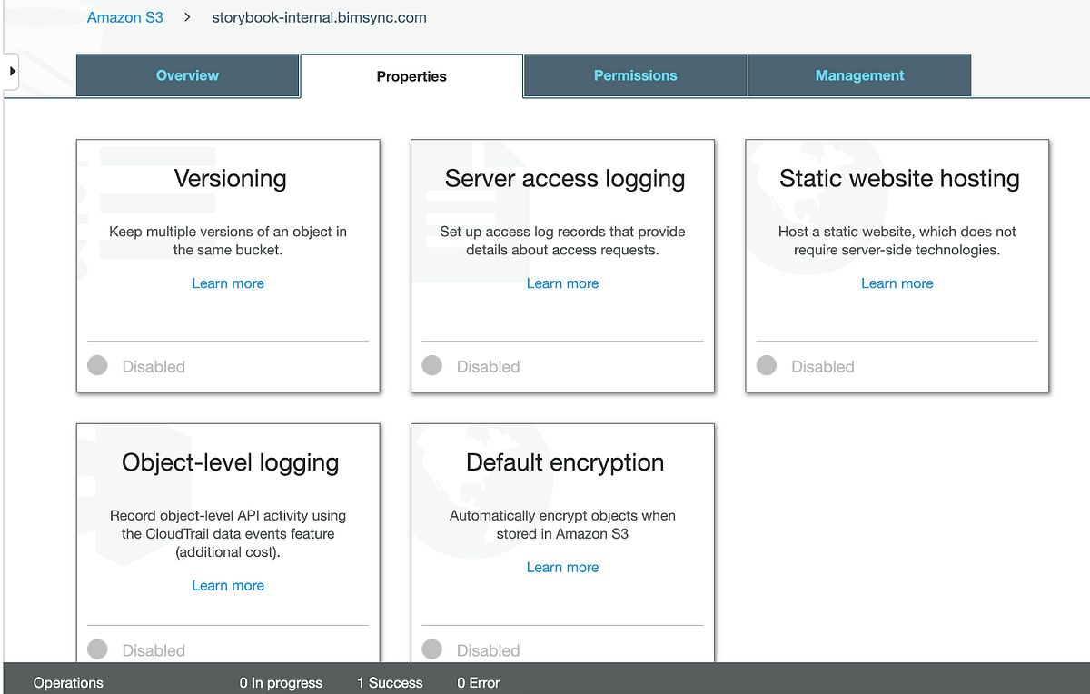 Deploy Storybook.js as a static AWS S3 website, secured through Bucket