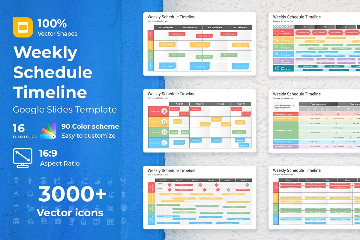 Weekly Schedule Timeline Google Slides Template | by Circuitseraph ...