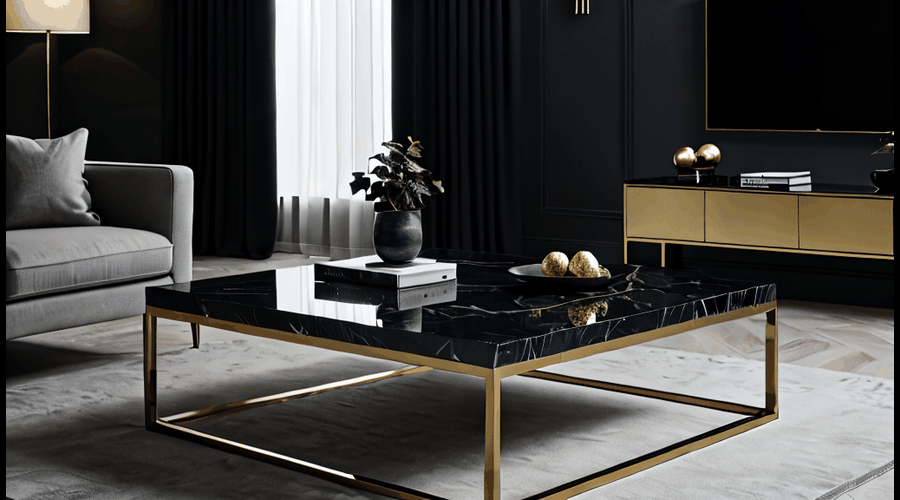 Black Marble Coffee Table by Zenon Huxley Medium