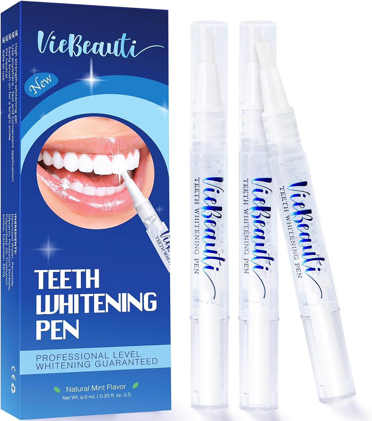 VieBeauti Teeth Whitening Pen (3 Pcs), 30+ Uses, Effective, Painless