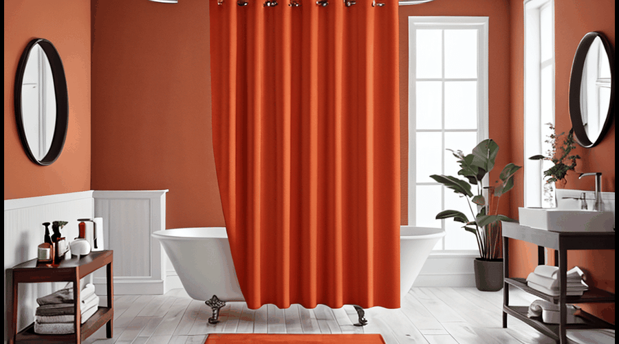 Burnt Orange Shower Curtain by Amara Harrington Mar, 2024 Medium