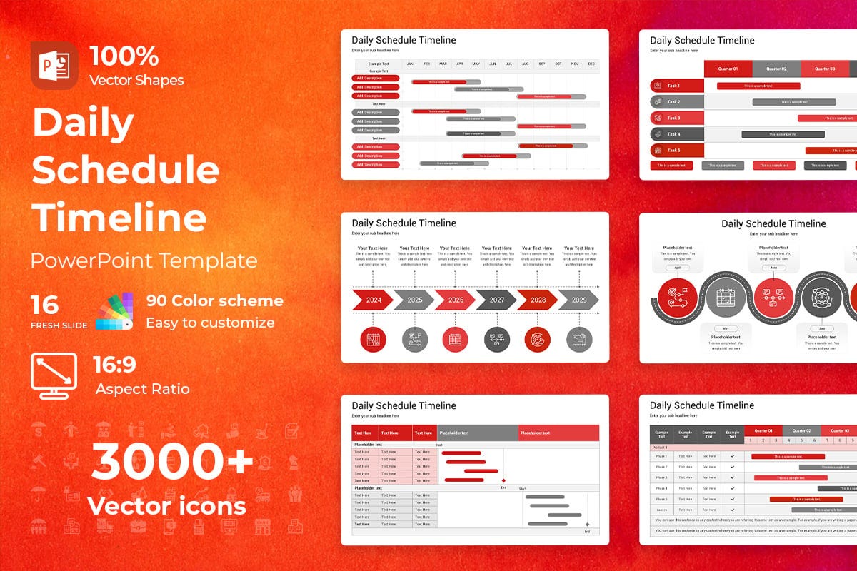 Daily Schedule Timeline PowerPoint Template | by Circuitcipher | Medium