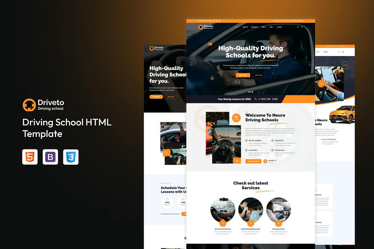 Driveto — Driving School HTML Template - Echoedge - Medium