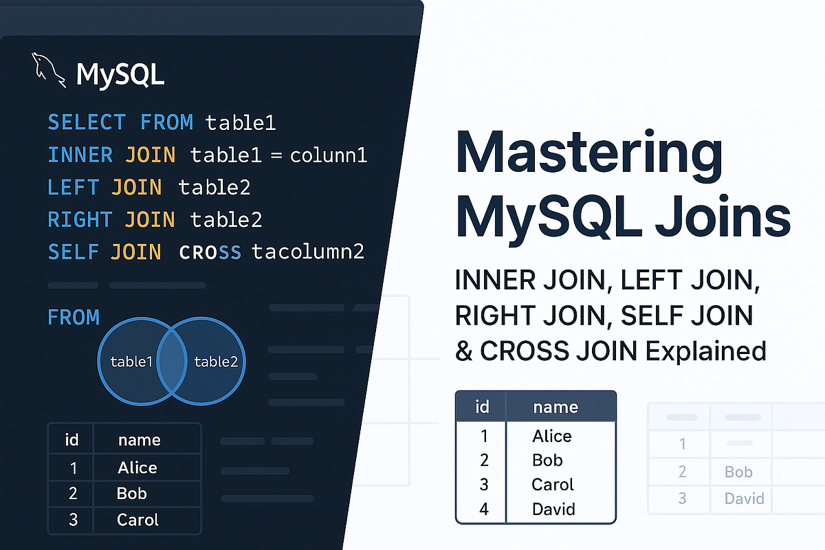 Mastering MySQL Joins: INNER JOIN, LEFT JOIN, RIGHT JOIN, SELF JOIN ...