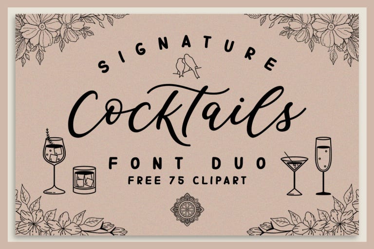 Signature Cocktails Duo Font Free Download audrey97 Medium