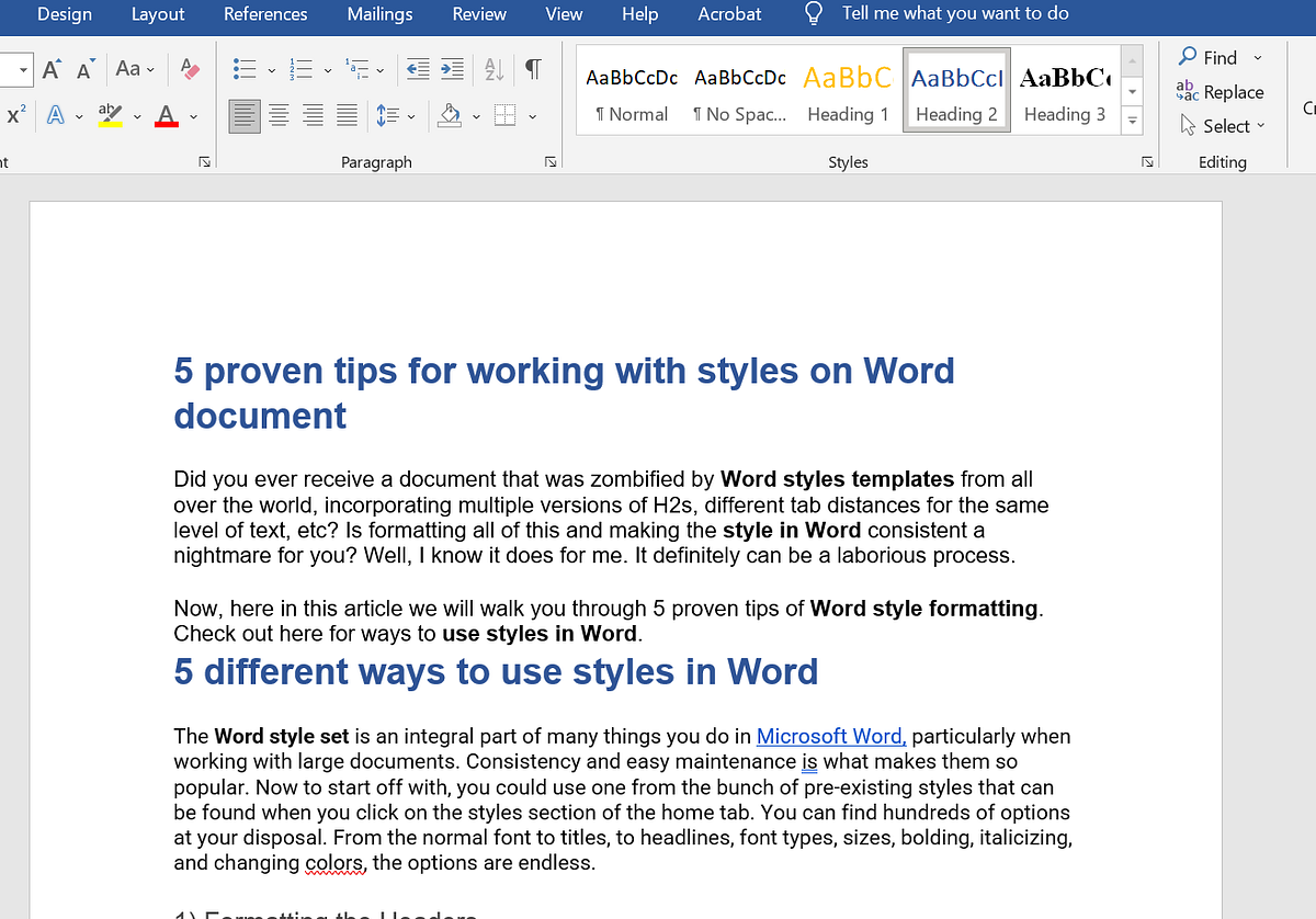 Working With Styles On Word Document By Preethi Tn Medium