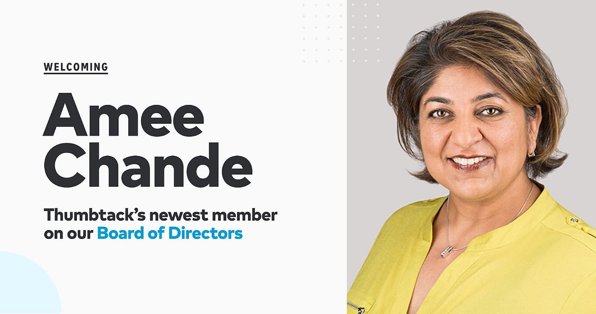 Introducing the newest member of our Board of Directors, Amee Chande