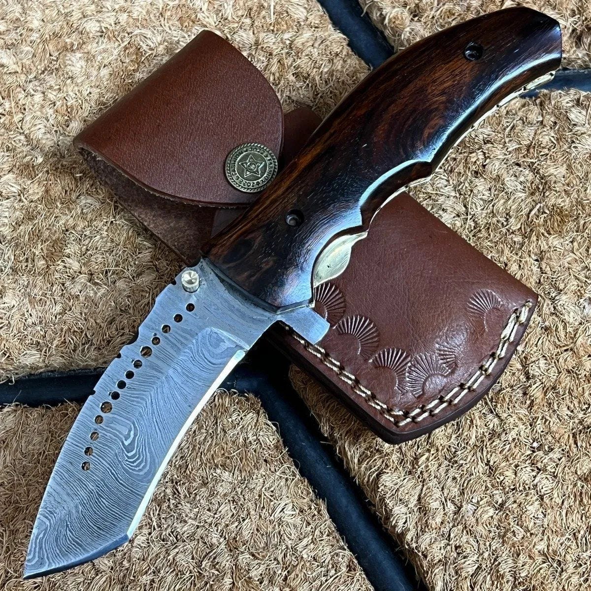 Seven Essential Advantages Damascus Steel Pocket Knife by