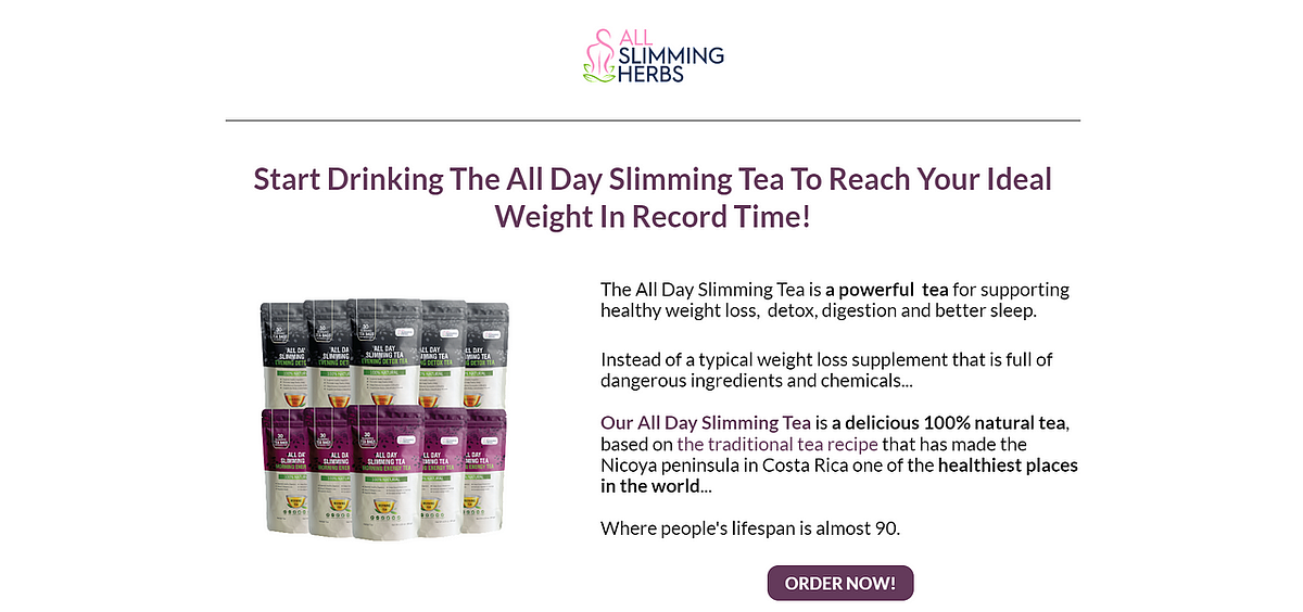 All Day Slimming Tea USA Ingredients Details & Reviews Updated 2024 ...