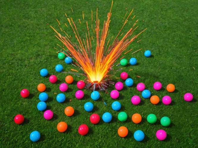 Exploding Golf Balls by Shelby Davila Medium