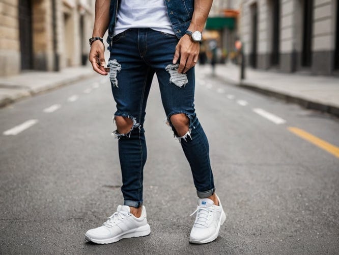 Dark Blue Ripped Jeans | by Tyler Morgan | Apr, 2024 | Medium