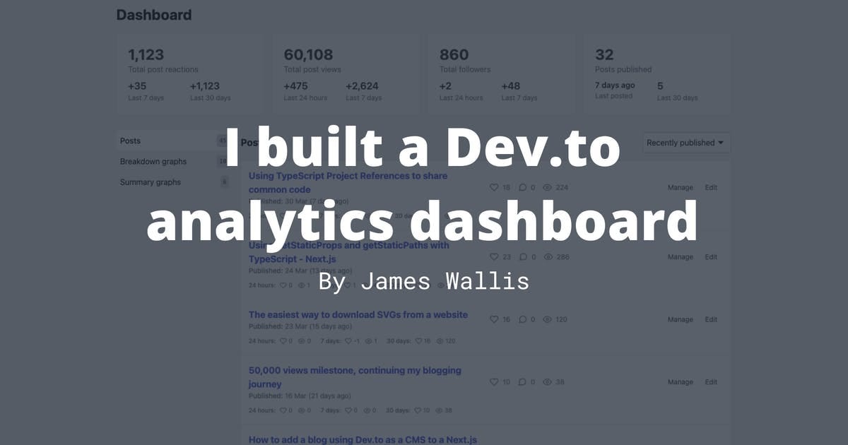 I built an advanced Dev.to dashboard with historic data using Next.js ...