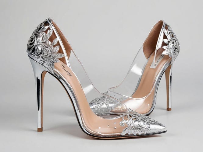 pointed toe clear strap heels