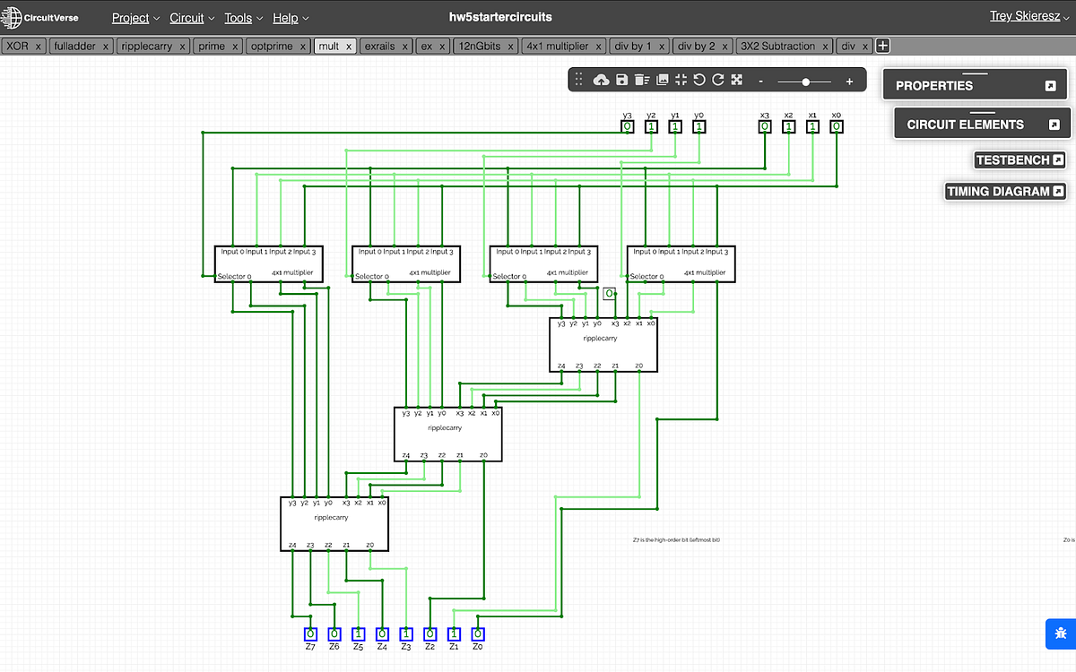 Multiplication Circuit : A Binary Multiplier Using Circuit Components