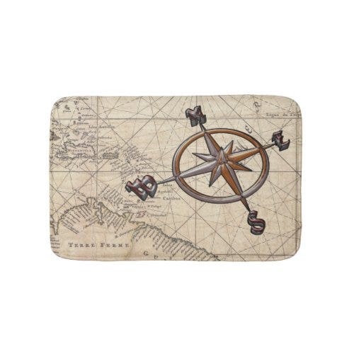 Embark on a Nautical Voyage with the Compass Bathroom Mat | by ...