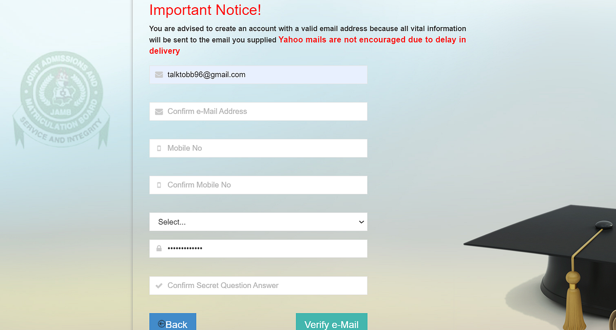 How to Create Jamb Profile Easily for 2024 UTME by JAMB Master Medium