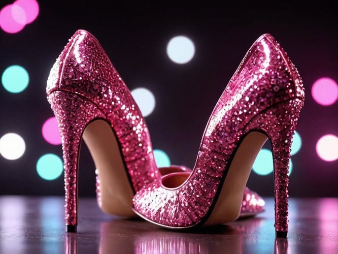 sparkly mid heels