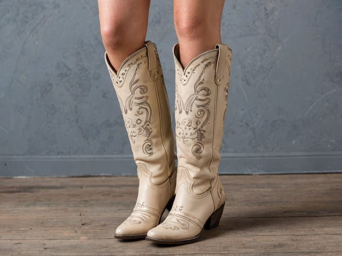 Cream Tall Boots by Sofia Pace Medium